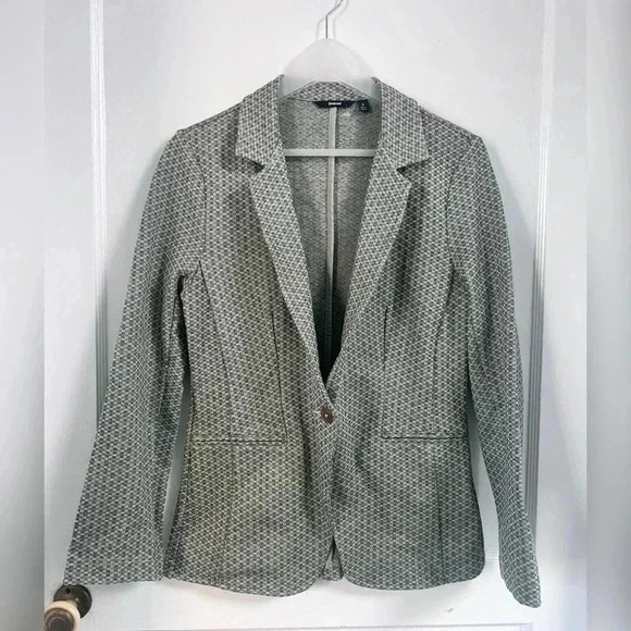 Betabrand Transcendent Blazer Jacket in Gray Basketweave - Picture 1 of 3